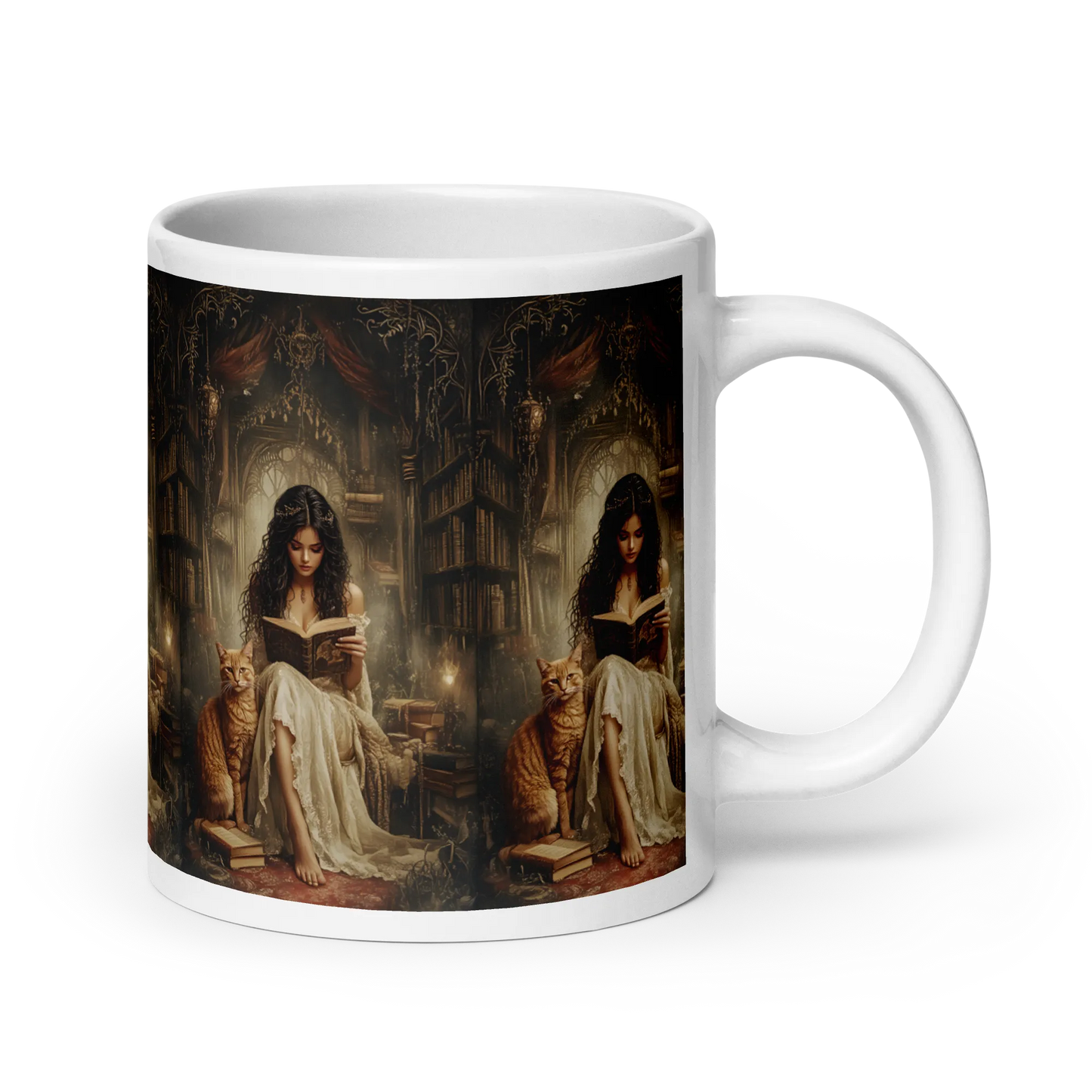 The Librarian white mug